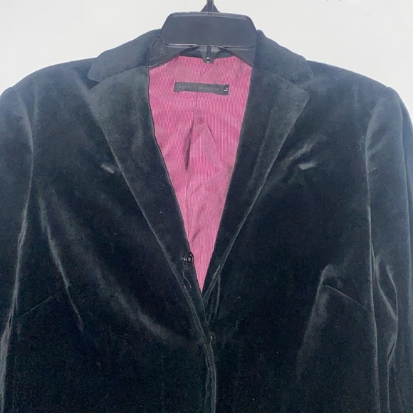 Vintage Guess Black Velvet Snap Closure Lapel Lined Coat Blazer Style Jacket L - Picture 3 of 13